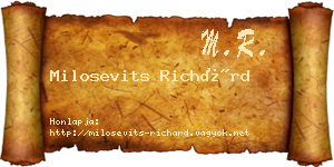 Milosevits Richárd névjegykártya