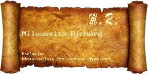 Milosevits Richárd névjegykártya