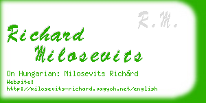 richard milosevits business card